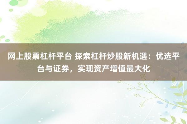 网上股票杠杆平台 探索杠杆炒股新机遇：优选平台与证券，实现资产增值最大化